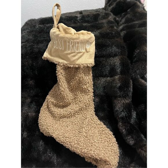 Humane Society best friend fuzzy Sherpa dog Christmas stocking - Picture 1 of 3